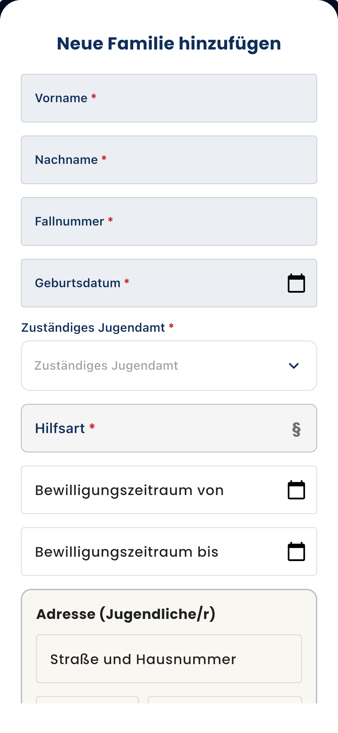 Familie anlegen in DokuBot